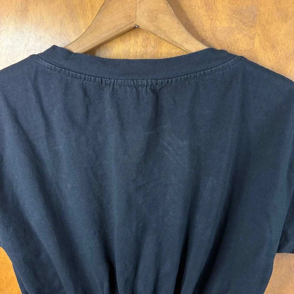 Free People Beach Black Short Sleeve T-Shirt Mini Dress Cotton Summer XS Boho
